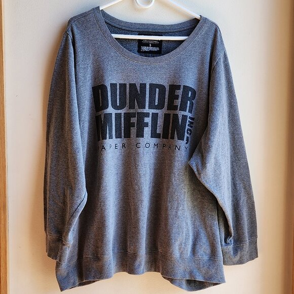 The Office Gray "Dunder Mifflin" Plus Size Sweatshirt Size 5 - Picture 1 of 12